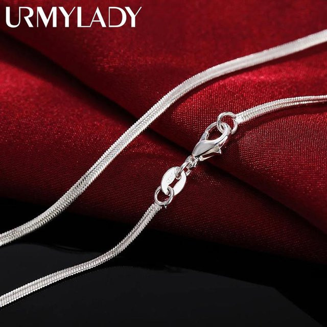 URMYLADY Halskette 925 Silber, Schlangenknochenkette, 40 cm, Unisex - Bild 1