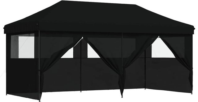 vidaXL Party-Zelt Schwarz aus Oxford-Stoff und Stahl, B/T/H: 580 x 292 x 315 cm - Bild 1