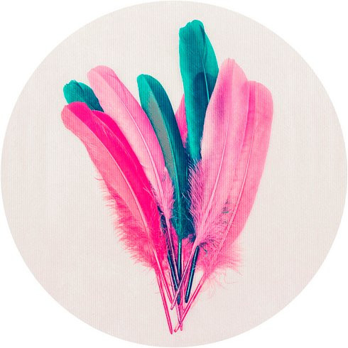 K&L Wall Art Vliestapete Kubistika Feder Rosa Boho Deko, mehrfarbig, matt, B: 437 cm, H: 236 cm - Bild 1