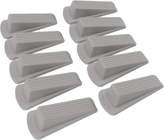 10 Stück GoolRC Türstopper aus flexiblem TPR in Grau, rutschfester Türkeil für dein Zuhause - Bild 1