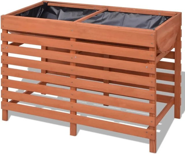 vidaXL Blumenkasten aus massivem Tannenholz in Braun, B/T/H: 100 x 50 x 71 cm - Bild 1