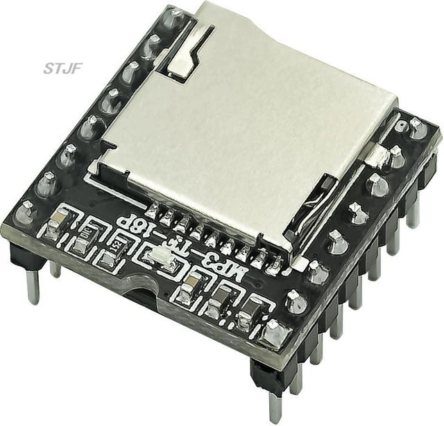 DFPlayer Mini MP3 Player Modul V3.0 mit 16-Pin Anschluss für TF-Karte und U-Disk in Schwarz - Bild 1