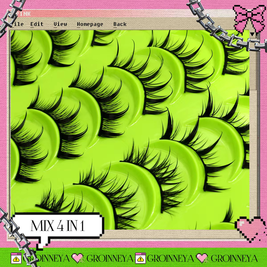GROINNEYA Manga-Wimpern, 3D/6D/8D-Nerzwimpern, natürlich, Unisex - Bild 2