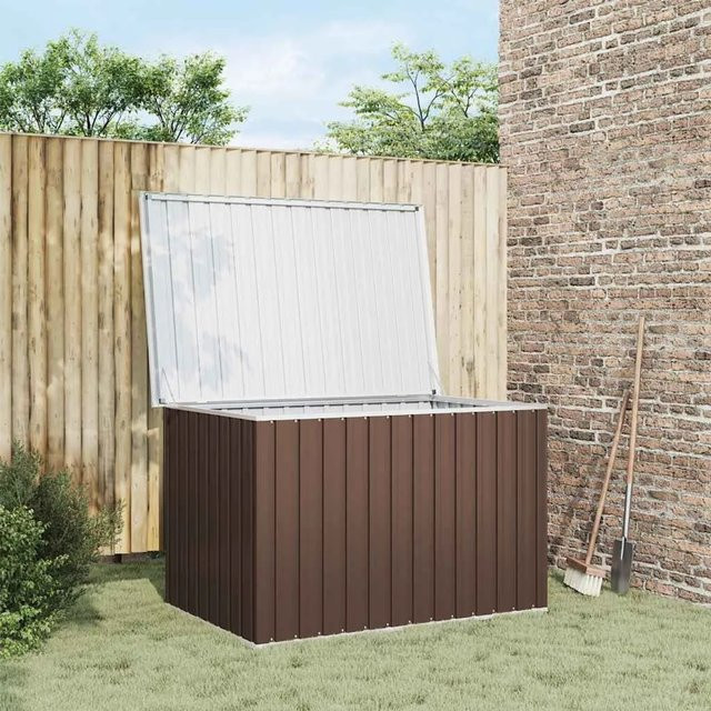 Gartenbox Furnicato in Braun aus verzinktem Stahl und Kunststoff, B/T/H: 149 x 99 x 93 cm - Bild 1