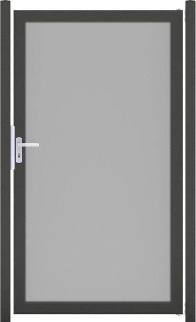 GroJaPremo Einflügeliges Tor DB703 in Grau mit Aluminium-HPL Rahmen - Bild 1