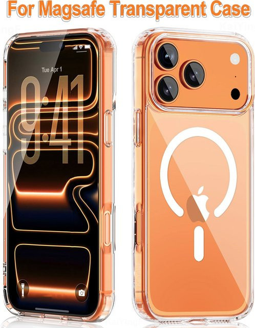 KaiYingF MagSafe Handyhülle für iPhone 11 bis 17 Pro Max, Transparente Magnetische Kabellose Ladung Rückseitenabdeckung - Bild 1