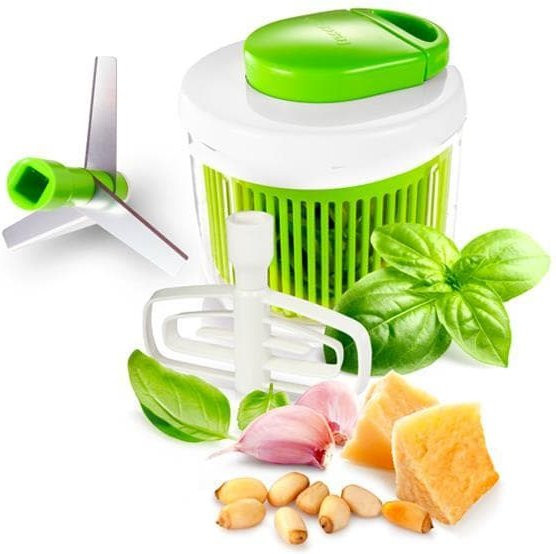 Tescoma Salatspinner Handy mit Zugschnur und Zubehör, Weiß - Bild 1