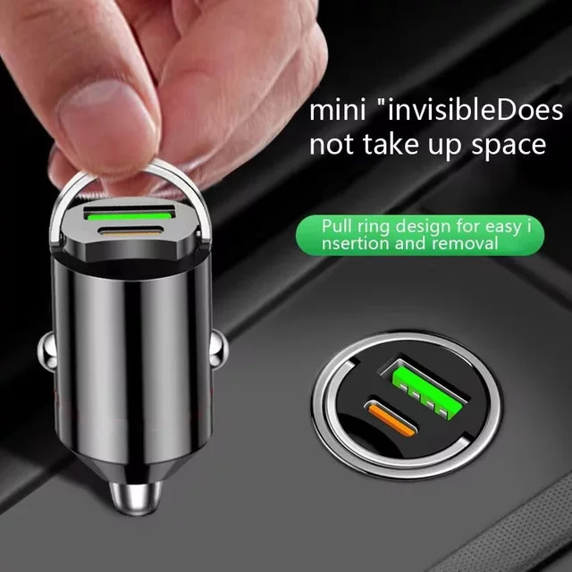 Mini Auto Ladegerät mit QC3.0 und PD Schnellladefunktion für USB Typ C, 100W für Xiaomi, Samsung, Huawei und iPhone - Bild 1