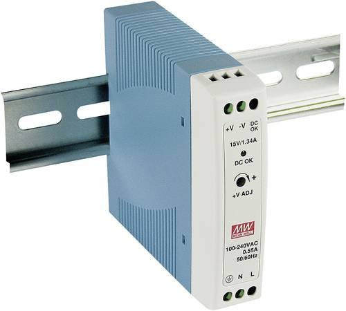 Mean Well MDR-20-24 Hutschienen-Netzteil 24 V/DC 1A 24W in Grau - Bild 1