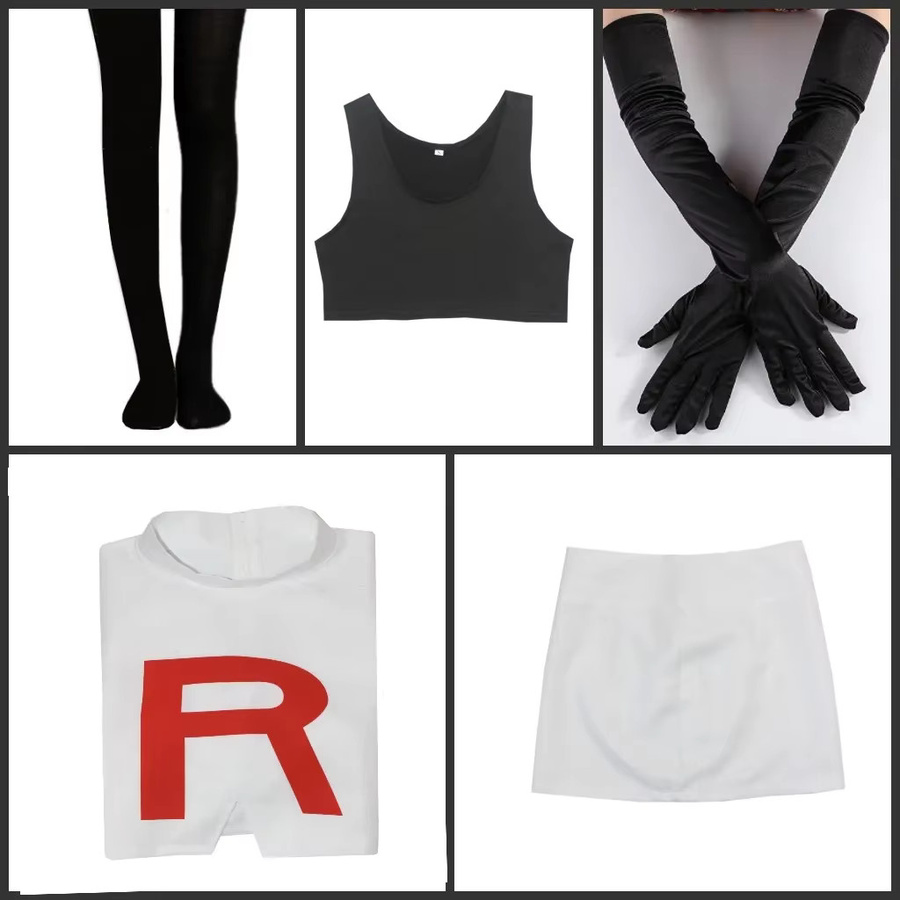 ZOBOTT Pokémon Jessie und James Cosplay Kostüm, Unisex, Set / Bundle - Bild 3