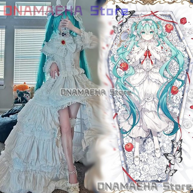 ONAMAEHA Mikuuuu Cosplay Weißes Kaninchen Kleid, Prinzessin, Set - Bild 1