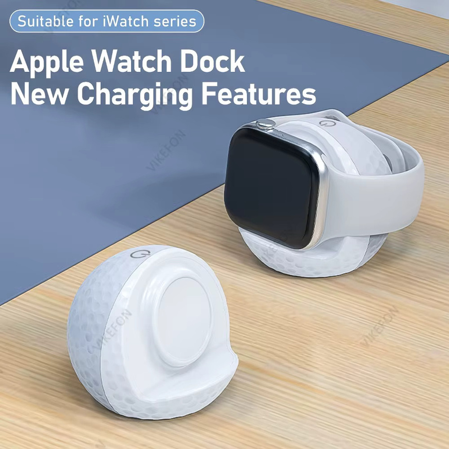 VIKEFON Smart Watch Wireless Charger Stand mit RGB Licht für Apple Watch Serie 11 10 9 8 7 6 5 4 3 2 1 SE/SE 2 Ultra 3/2 Schnellladestation in Weiß und Multicolour - Bild 2