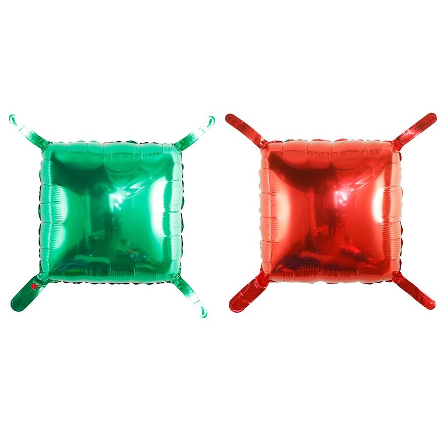 20 Stück YAYB Weihnachts-Folienballons in Quadrat-Form, Rot und Grün, 45,72 cm für deine Weihnachtsdekoration - Bild 3