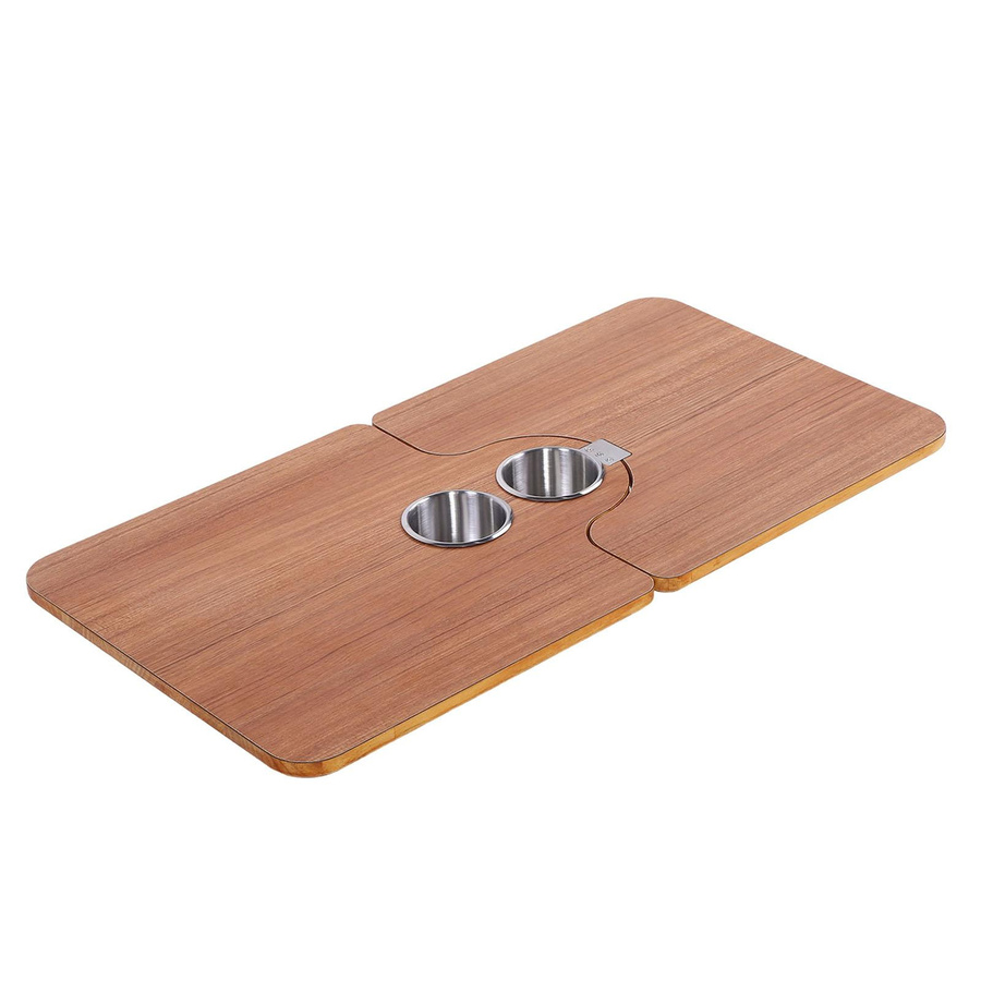 Aimo Klappbare Tischplatte aus Massivholz in Braun für Wohnmobile, Pontonboote und Yachtdecks, B: 75 cm, T: 39,5 cm - Bild 2