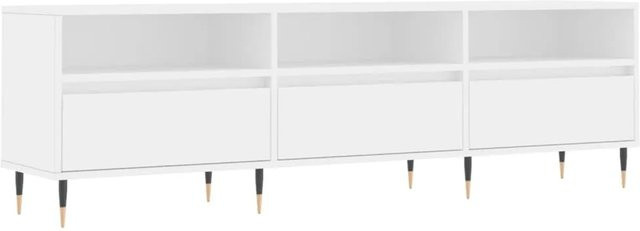 vidaXL TV-Schrank Weiß aus Holzwerkstoff und Eisen, B/T/H: 150 x 30 x 44,5 cm - Bild 1