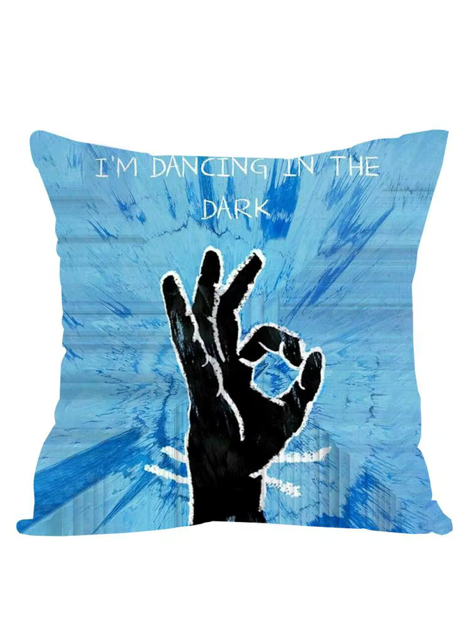 Ed Singer S-Sheeran Kissenbezug aus Bio-Leinen mit grafischem Doppelseitendruck, quadratisch, B/B: 30 x 30 cm, Blau/Schwarz - Bild 4