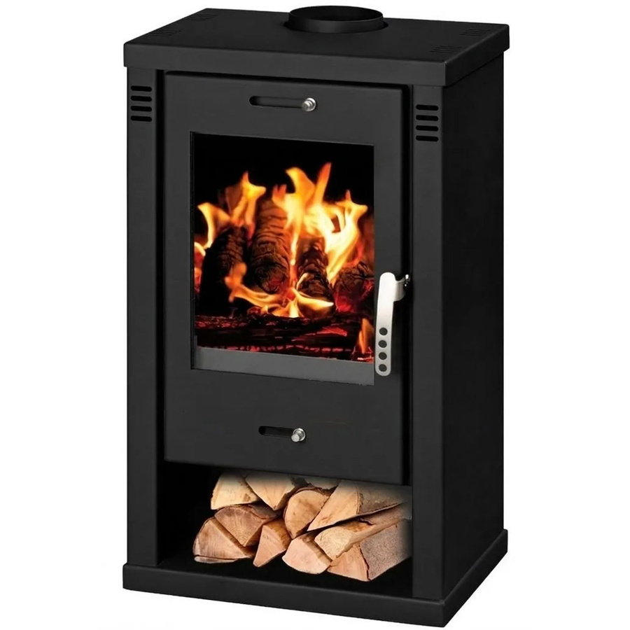 Victoria Kaminofen Verona Schwarz mit 7,52 kW aus Stahl, B/T/H: 91,0 x 55,6 x 46,6 cm - Bild 2