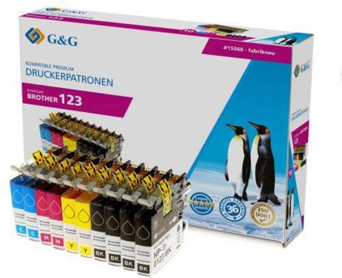 G&G Druckerpatronen Kombi-Pack kompatibel mit Brother LC-123BK, LC-123C, LC-123M, LC-123Y in Schwarz, Cyan, Magenta und Gelb - Bild 1
