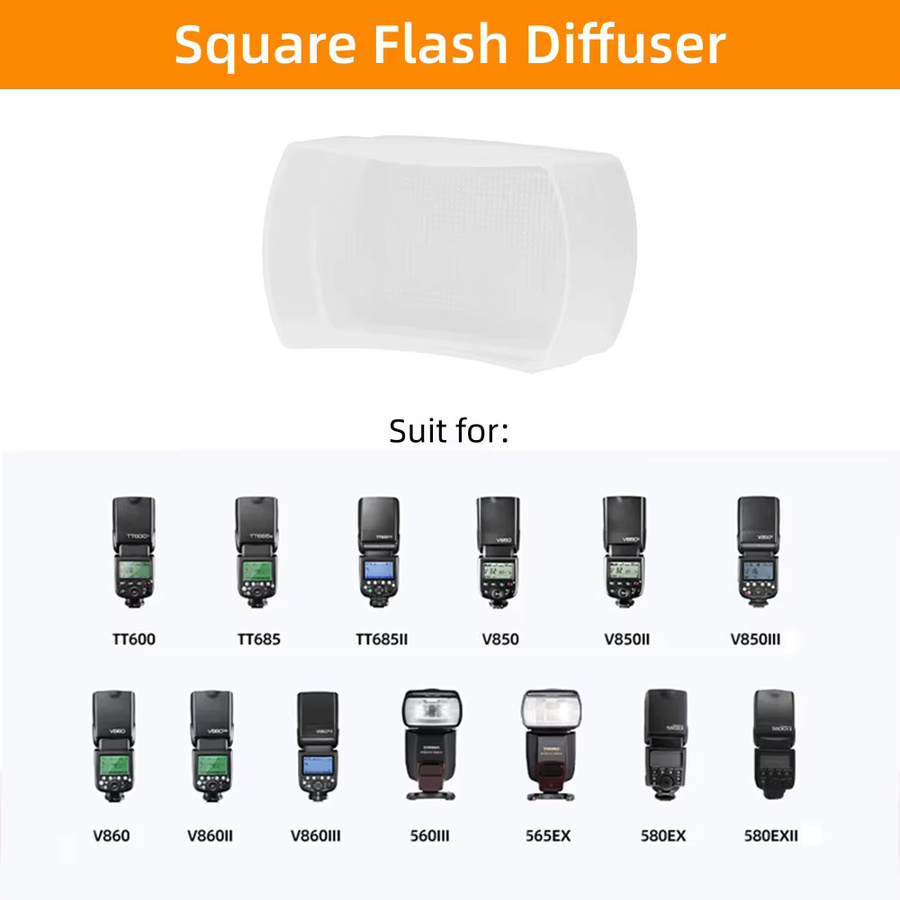 Godox Kamera-Blitz-Diffusor-Box Softbox für diverse Blitzeinheiten wie V860II V850 III TT685II TT600 AD100Pro AD200Pro V1 Lux Junior und Canon 580EX II - Bild 3
