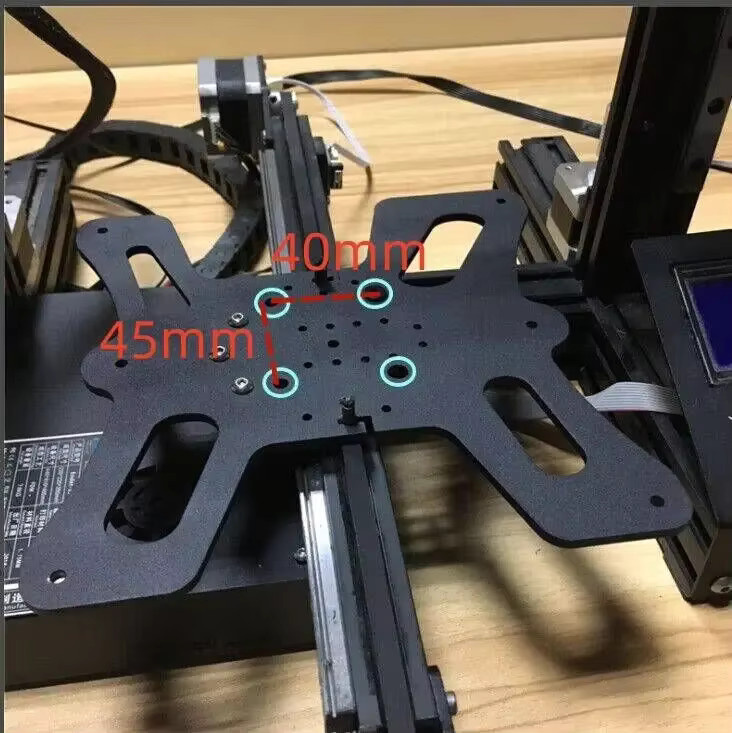 Creality Y-Achsenplatte aus Kohlefaser und Metall für Ender 3 PRO V2 3D-Drucker zur Aufrüstung mit MGN12H Linear-Schienen in Schwarz - Bild 4