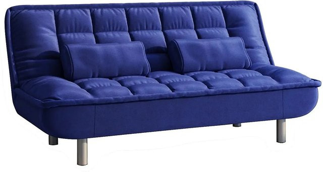 Schlafsofa Mishan von Vente-unique in Königsblau mit Click-Clack-Funktion und Microfaser-Bezug, Breite: 196 cm - Bild 1