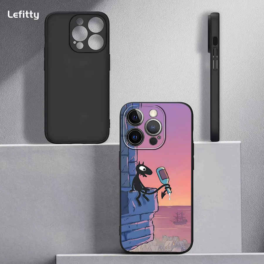 Anime D-Disenchantment Luci Handyhülle für iPhone 16 15 14 13 Pro Max Plus Mini Frosted Black Soft Shell Schutzhülle - Bild 2