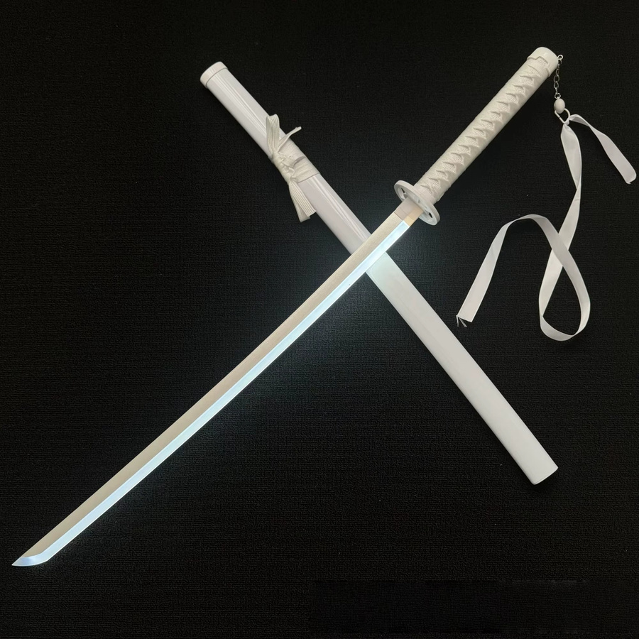 MINISO Bleach Rukia Katana, Cosplay Ninja Messer, mit LED Lights, Weiß - Bild 2