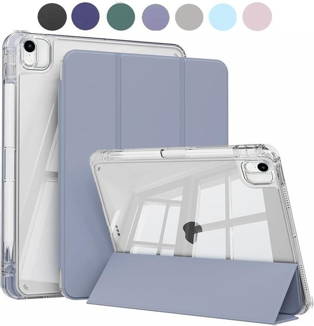 Stoßfeste Schutzhülle für iPad Air 11 M2 M3 2024 mit Stifthalter, transparente Rückseite und weichem TPU-Rahmen, Farbe: transparent - Bild 1