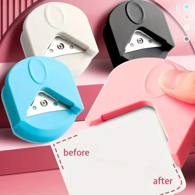 Tragbarer Eckentrenner für Papier und Fotos zum Abrunden von Ecken in Schwarz für DIY Handwerk und Scrapbooking - Bild 1