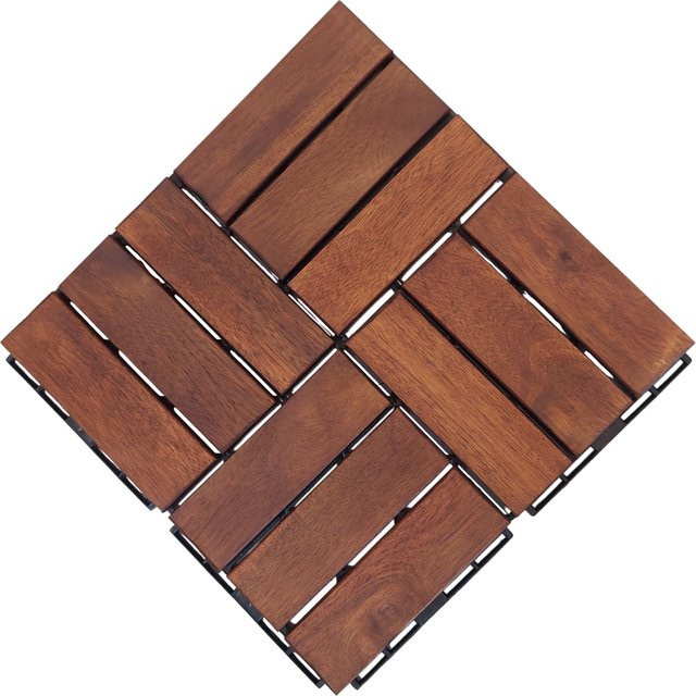 9er-Set Prestige Home Living Outdoor Klickfliesen aus Akazienholz in Braun, B/T: 30 x 30 cm - Bild 1