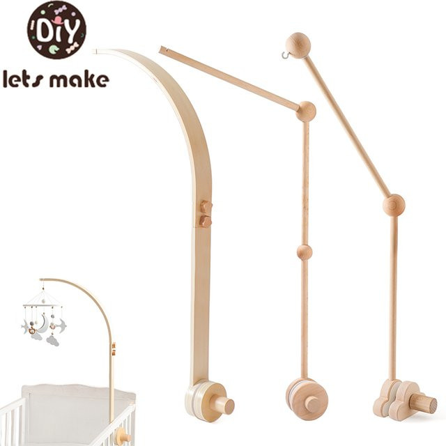 let's make Baby Holz Bett Glocke Halterung Mobile, Rassel Spielzeug - Bild 1