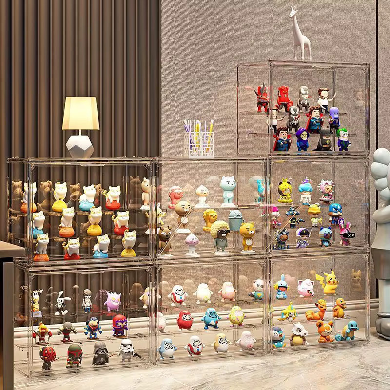 GENGSHENG Acryl-Präsentationsregal mit 3 Lagen, transparente Blindbox-Aufbewahrungsbox für Puppen und Anime-Figuren - Bild 2