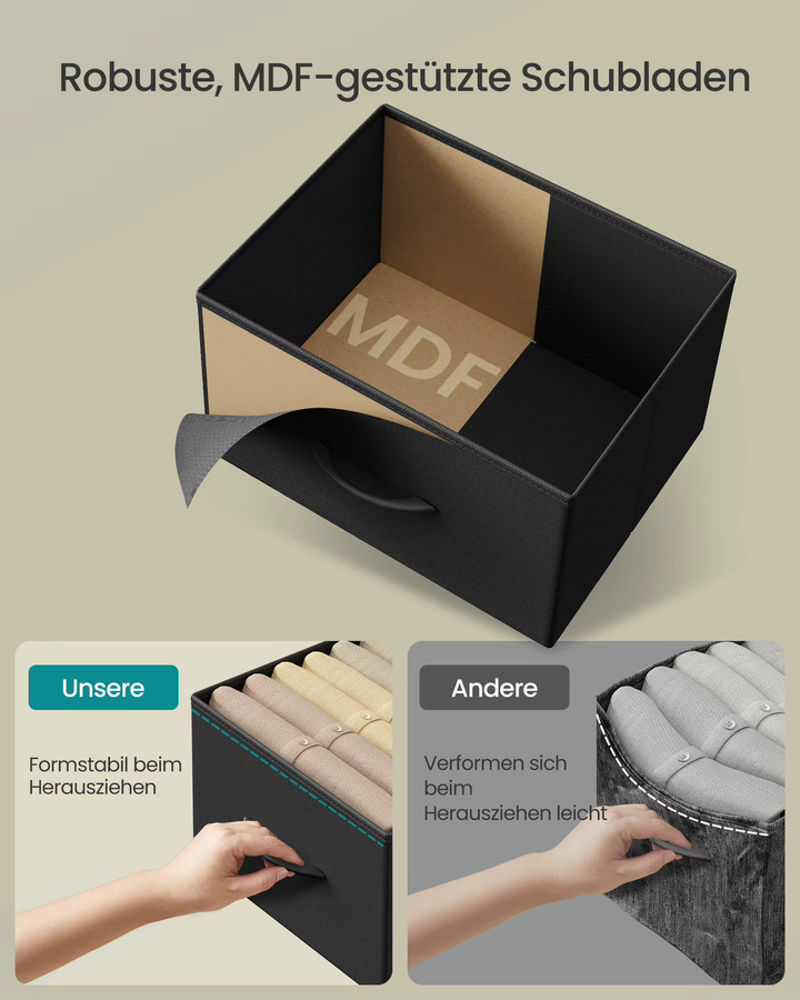 Songmics Kommode mit 7 Stoffschubladen aus Stahl und MDF für dein Home Office - Bild 4