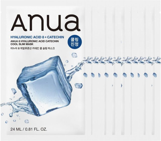 Anua 8 Hyaluronsäure Catechin Cool Slim Masken-Set, 25 ml x 10 Stück, Unisex - Bild 1