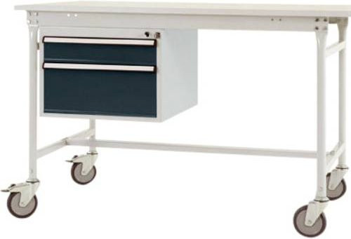 Manuflex Mobiler Gehäuse-Unterbau ZB4582.7016 mit 2 Schubfächern in Anthrazit RAL 7016 für Tischtiefe 800 mm - Bild 1