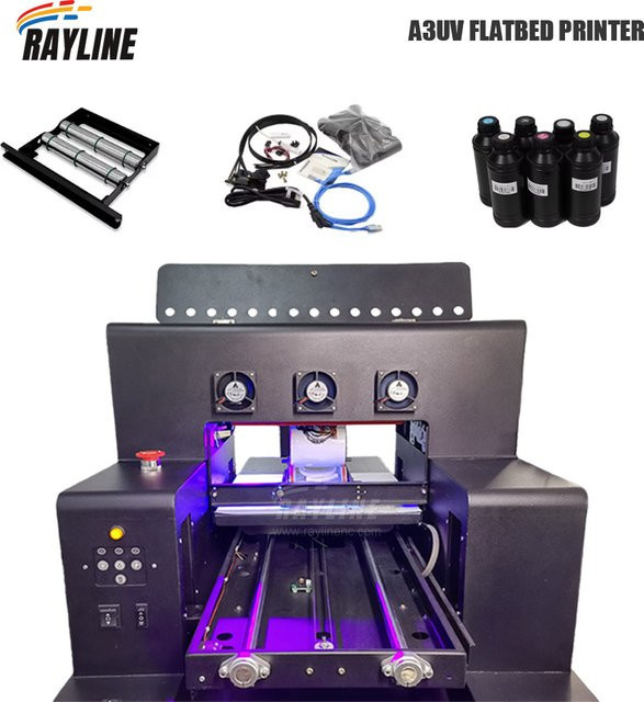 RANCLAI Mini UV-Flachbettdrucker für Zylinder und Direktdruck auf Metall, Keramik, Handyhüllen und Kunststoff in Schwarz - Bild 1