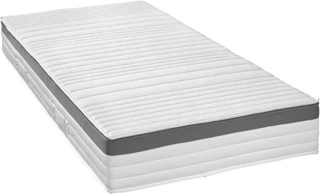 Lück Luna Comfort Tonnentaschenfederkernmatratze H2 in Grau und Weiß, B/L: 90 x 200 cm - Bild 1