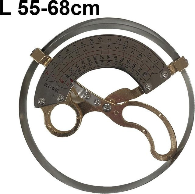 Edelstahl Größenmesswerkzeug in Scherenform zur Messung von Hutgrößen, Farbe: Silber - Bild 1