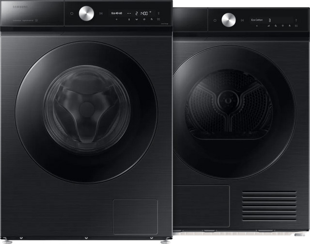 Samsung Waschmaschinen und Trockner Set in Schwarz mit QuickDrive, Silent Dry, Wärmepumpentechnologie und App-Steuerung - Bild 1