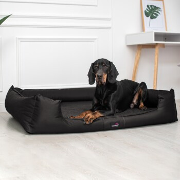 Tierlando GOOFY Orthopädisches Hundebett aus Polyester mit abnehmbarem Matratzenschoner, Schwarz, B/T/H: 90 x 75 x 22 cm - Bild 2