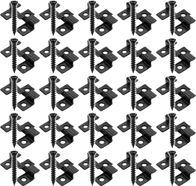Xpotool Terrassen-Clip-Set aus Edelstahl mit Torx-Schrauben in Schwarz und Silber - Bild 1