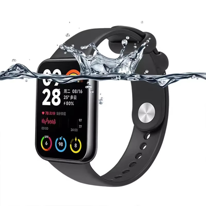 Xiaomi Uhrenarmband Silikon, Schwarz, für Mi Band 8 Pro, 9 Pro, Redmi Uhr 4-5 - Bild 1