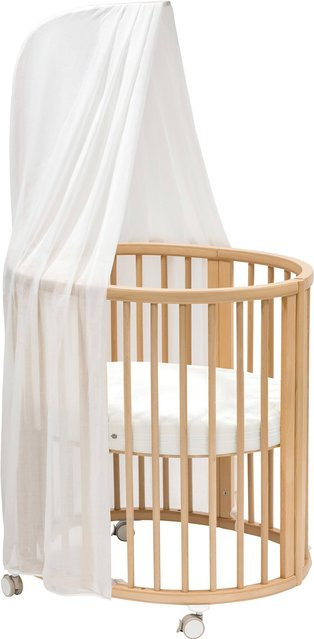 Stokke Sleepi Mini Bundle mit Matratze, Spannbetttuch, Himmelstange und Himmel in Buche - Bild 1