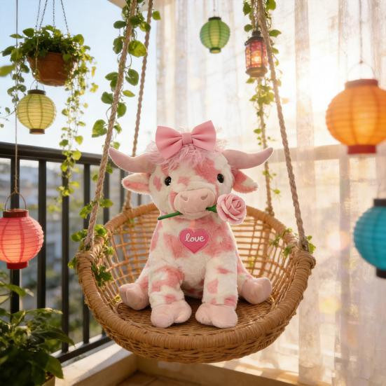 Rosa Hochlandrind Plüschtier - Bild 2