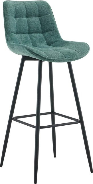 DELUKE Barhocker SYDNEY mit Lehne aus grünem Samtstoff und Metallgestell im modernen Design - Bild 1