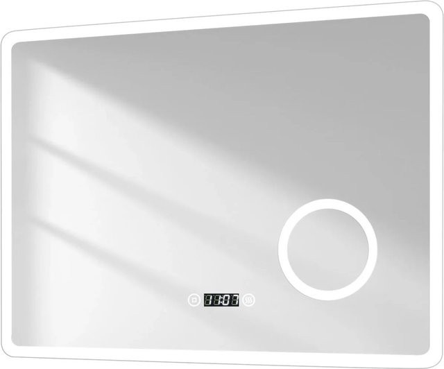 Emke Badspiegel mit LED, dimmbar, 3 Lichtfarben, Bluetooth und Uhr, Breite: 80 cm, Höhe: 60 cm - Bild 1
