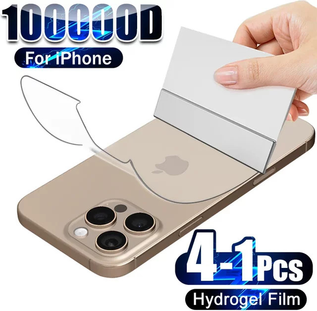 Vieruodis Hydrogel Schutzfolie Transparent für iPhone 11 bis iPhone 17 Pro Max, 4er-Pack - Bild 1