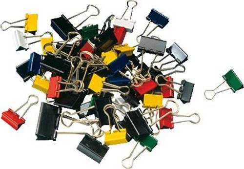 Maul Briefklemmer Foldback Clips aus Metall, farbig sortiert, 50 Stück - Bild 1
