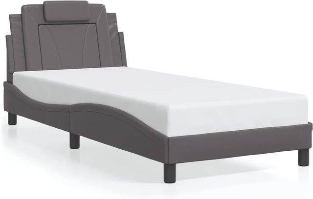 vidaXL Bettgestell Viana in Grau aus Kunstleder, B/T/H: 90 x 200 cm - Bild 1