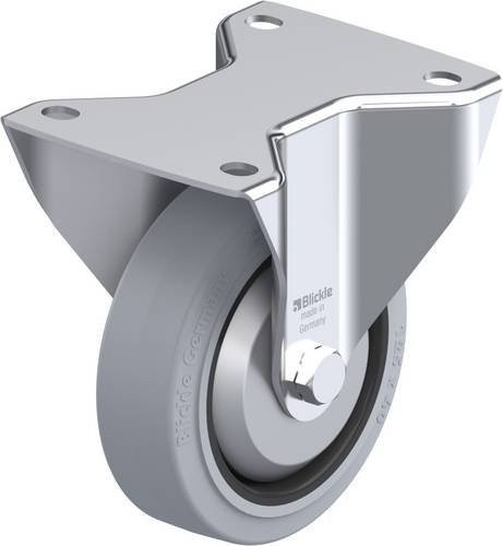 Blickle Bockrolle BK-POEV 125KA-3-SG-FA in Schwarz und Grau mit 125 mm Rad-Durchmesser und 250 kg Tragfähigkeit - Bild 1
